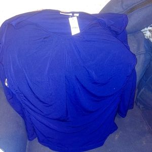 NY&C woman’s Blue long sleeve blouse top  XL NWT